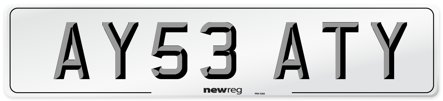 AY53 ATY Number Plate from New Reg